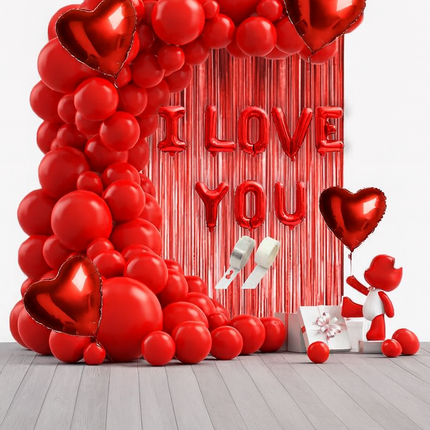 Red I Love You Heart Balloon Decoration