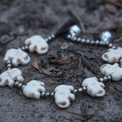 Silver Elephant Stone Bracelet