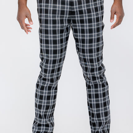 Plaid Slim Fit Trouser Pants SR010