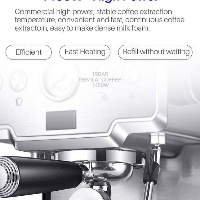 Espresso Coffee Maker Stainless Steel Italian Coffee Machine