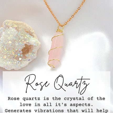 18K Double Ended Natural Healing Crystals Hand Wired Necklace