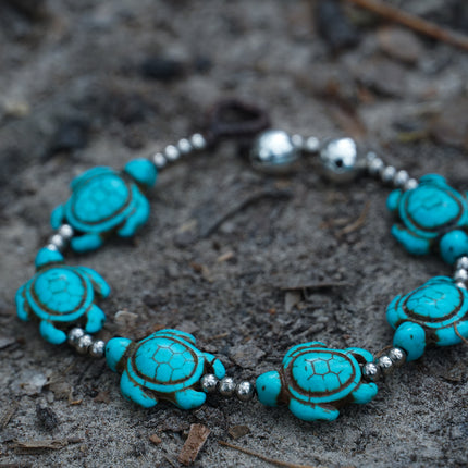 Sea Turtle Turquoise Boho Bracelet