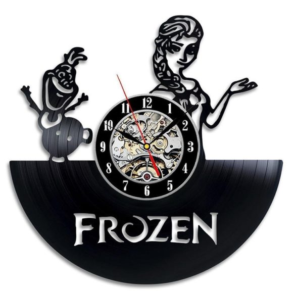 FROZEN CARTOON HANDMADE VINYL RECORD WALL CLOCK FAN GIFT