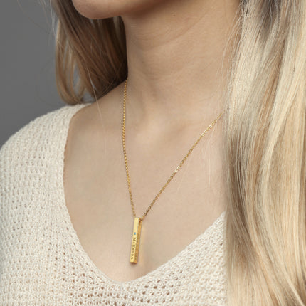 New Mom Necklace, Baby Stats Necklace With Birthstone, New Mom Gift