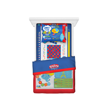 Playtime Bed Sheets Twin. 65 Fun Interactive Games & Puzzles. Blue