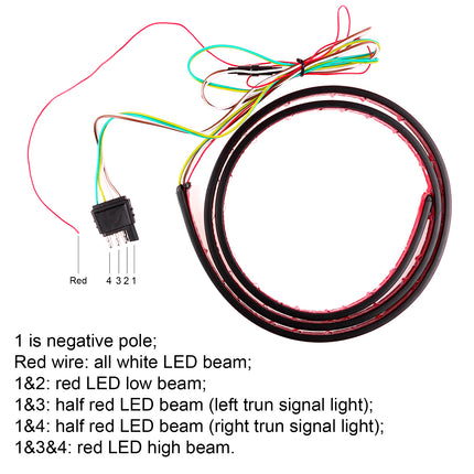 60" Flexible Car Truck 90-LED Tailgate Light Bar