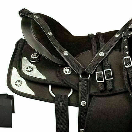 Synthetic Western Barrel Racing Horse Saddle Tack Set Size 13" to 18"
