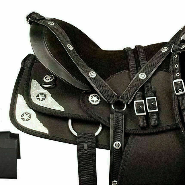Synthetic Western Barrel Racing Horse Saddle Tack Set Size 13" to 18"
