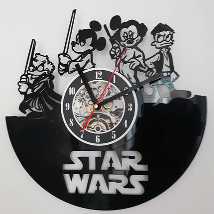 DISNEY STAR WARS HANDMADE VINYL RECORD WALL CLOCK FAN GIFT