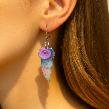 Fairy Butterfly Wings Earrings, Pale Turquoise
