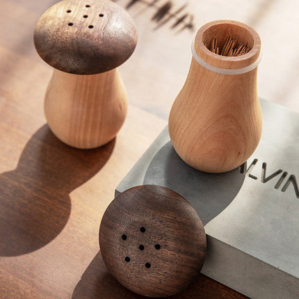 Mushroom Wooden Toothpick Holder