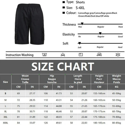 Mens Casual Summer Elastic Waist Shorts