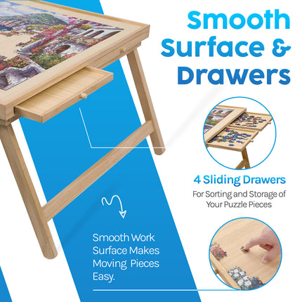 ShopWise Puzzle Table Deluxe - Puzzle Table With Drawers - 86CM x 67CM