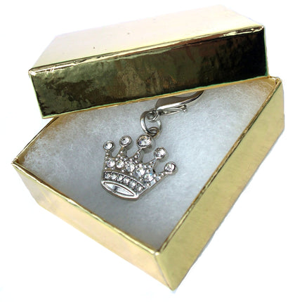 Crystal Crown Dog Cat Charm Silver