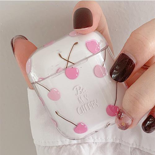 Cherry Transparent Apple AirPods Case