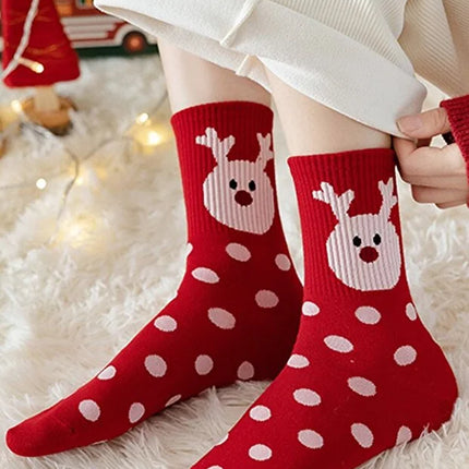 4 Pair Unisex Christmas Socks Soft Warm Daily Winter Wear