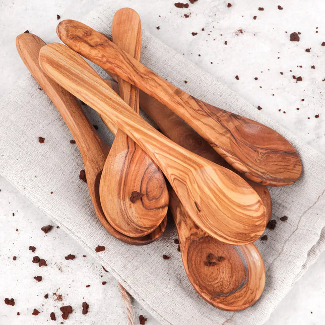 Mini Olive Wood Spoons – Handmade Spice Spoon