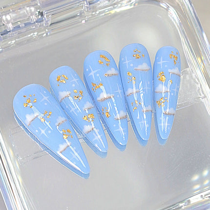 “Cloudy Sky”  Press On Nails Set