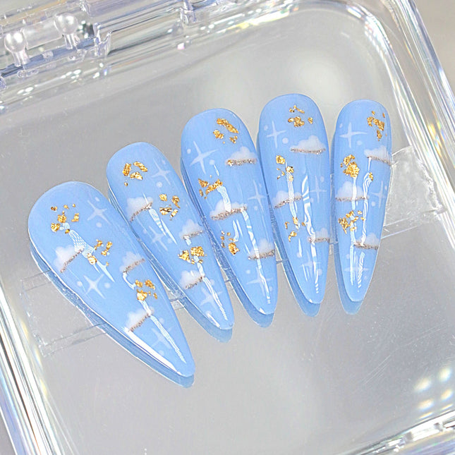 “Cloudy Sky”  Press On Nails Set