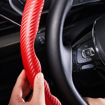 1Pair Carbon Fiber Universal Car Steering Wheel Cover