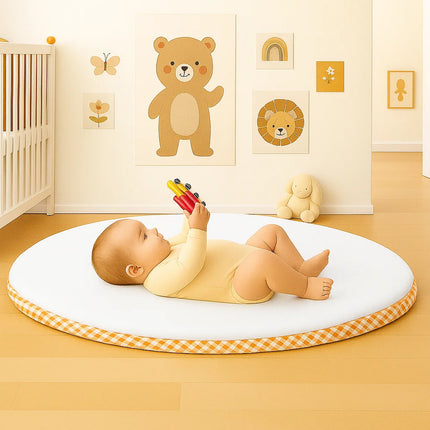 Organic Cotton Activity Mat Havane - White