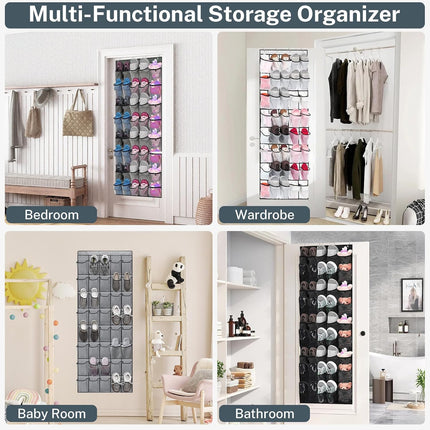 40 Pockets Over Door Hanging Shoe Storage Organizer Rack Holder Closet