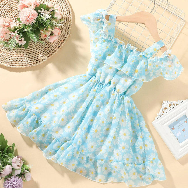 Girl's Lycra Floral Printed Frock Dress for Girls 2-3-YEARS