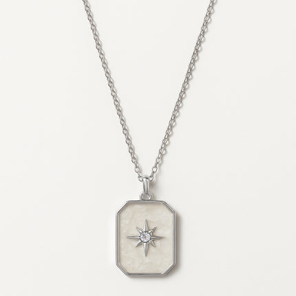 Stainless Steel Silver North Star Necklace for Women