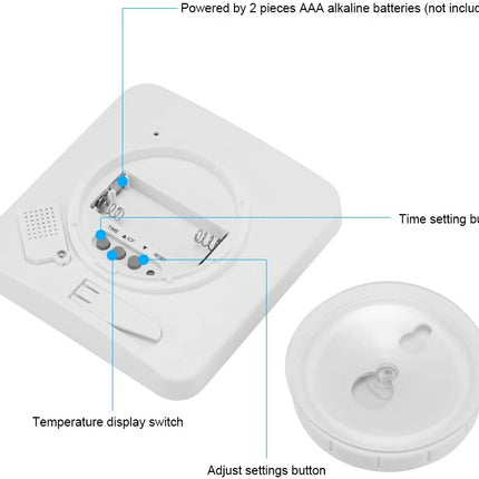 Waterproof Shower Clock Timer Clock with Alarm