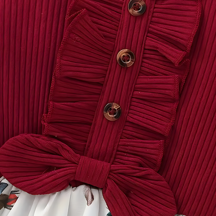 Girl's Lycra Floral Printed Frock Dress for Girls 3-4 years