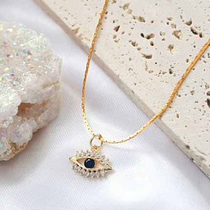 24 Karats Mini Evil Eye Necklace