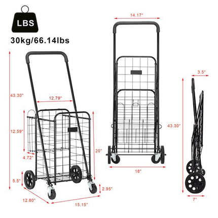 1100mm Telescopic Armrest 0.8mm 16# Round Tube Foldable Shopping Cart
