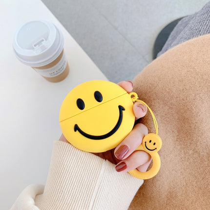 Cute Smile Face bluetooth headset case For Airpods case Silicone soft
