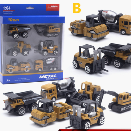 6pcs Alloy Vehicle Car Toys For Boys Kids Birthday Gifts