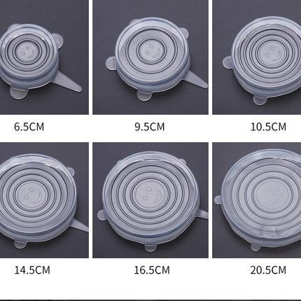 6 Pcs Food Silicone Cover Universal For Cookware
