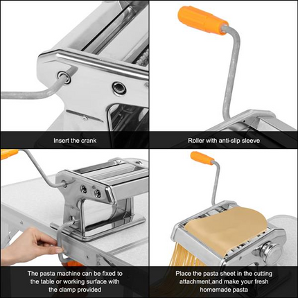 Dual-Blade Stainless Steel Noodle Pasta Maker Machine