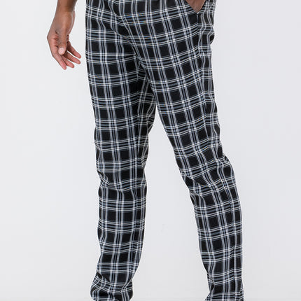 Plaid Slim Fit Trouser Pants SR010