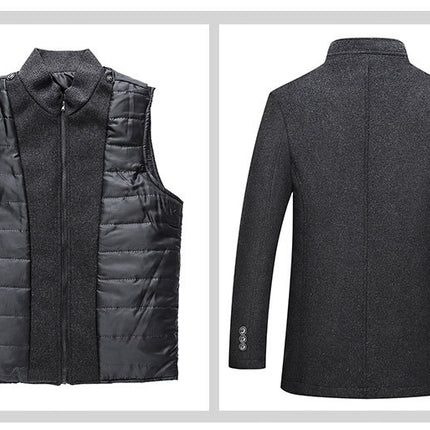 Winter Men Wool Jacket Slim Fit Thick Warm Coat