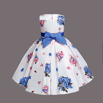 Girl's Satin Floral Printed Frock 6-7-YEAR