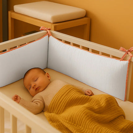 Organic Cotton Cot Bumper - White