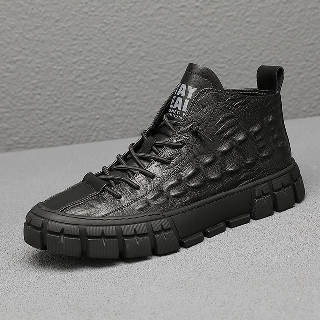 UrbanEdge™ – Men’s High-Top Leather Boots with Warm Lining