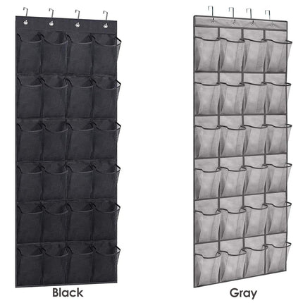 24 Pockets Over Door Hanging Shoe Storage Organizer Rack Holder Closet