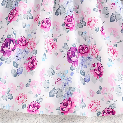 Girl's Lycra Floral Printed Frock Dress for Girls 3-4 year