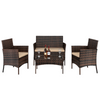 3pcs Coffee Table Rattan Sofa Set