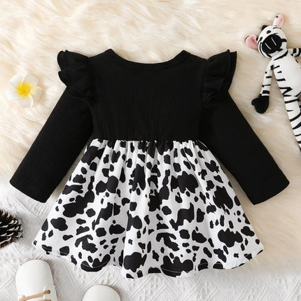 Girl's Lycra Floral Printed Frock Dress for Girls