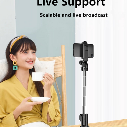 3 In 1 Tripod Bluetooth Selfie Stick with Fill Light for Smartphone