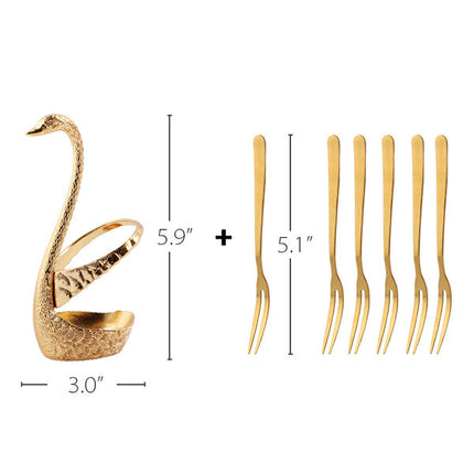 Forks With Elegant Swan Holder