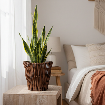 Handmade Willow Wicker Planter Basket: Boho Rustic Home Decor