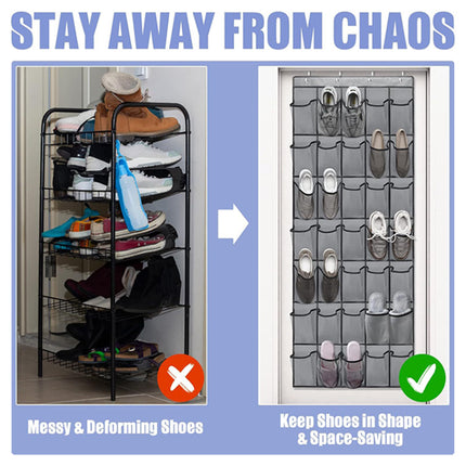 35 Pockets Over Door Hanging Shoe Storage Organizer Rack Holder Closet