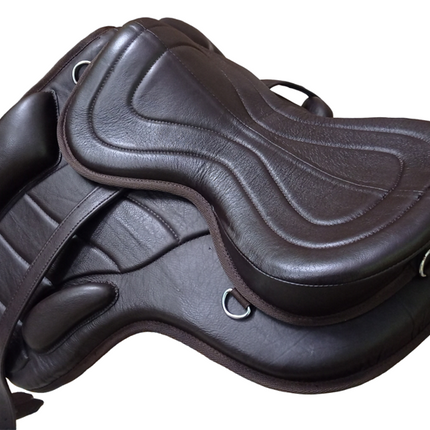Brown Leather Softy Treeless Horse Saddle Size 13" to 18"